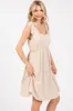 Beige Solid Tie-Shoulder Scoop Neck Dress sold by Pinkblush