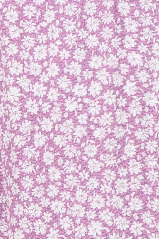 Lavender Floral Print Smocked V-Neck Maternity Dress sold by Pinkblush product image thumbnail 5