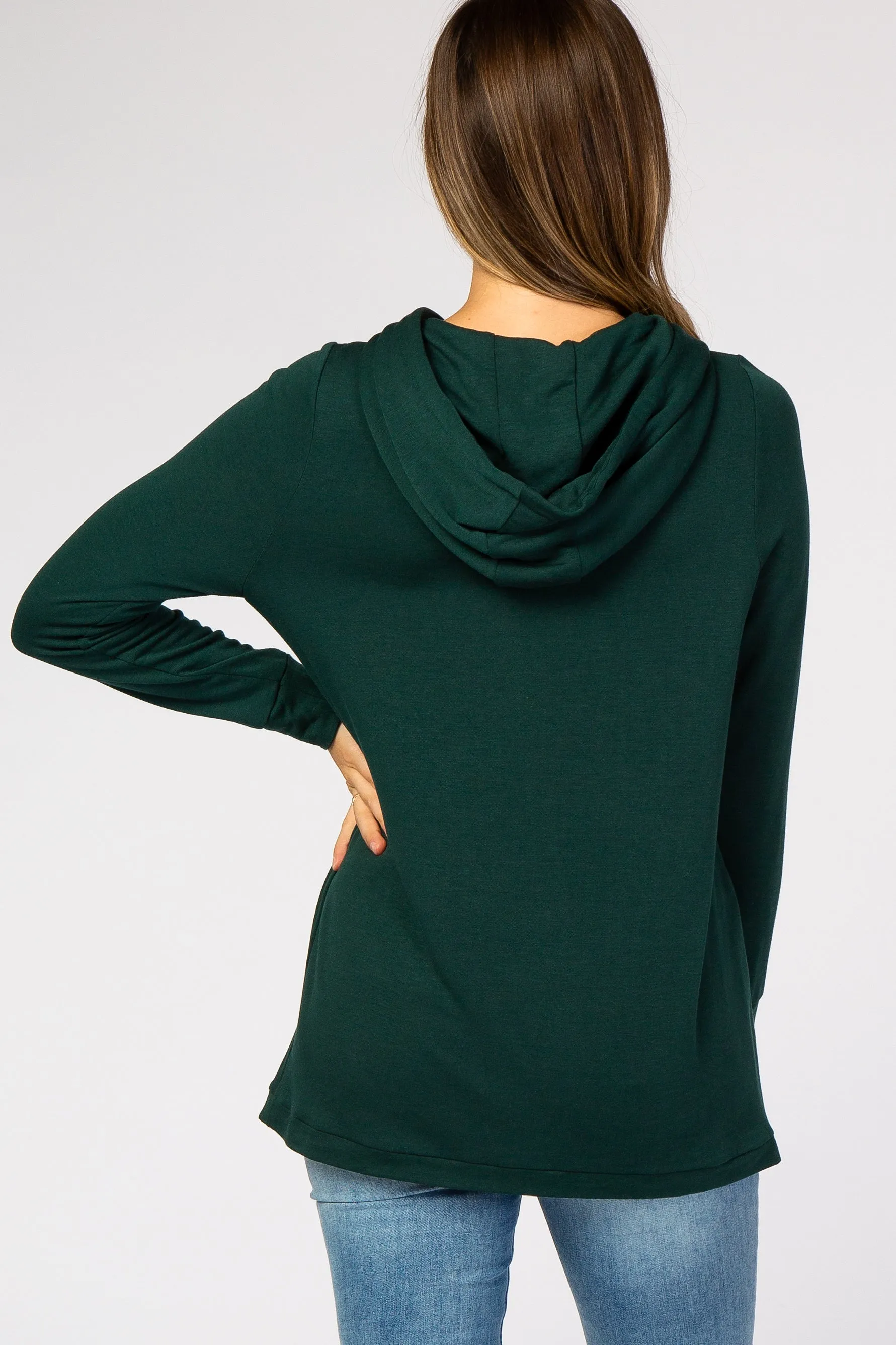 Forest Green Layered Front Maternity/Nursing Fleece Hoodie sold by Pinkblush product image thumbnail 3
