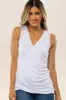 White Crossover Ruched Maternity Nursing Tank sold by Pinkblush