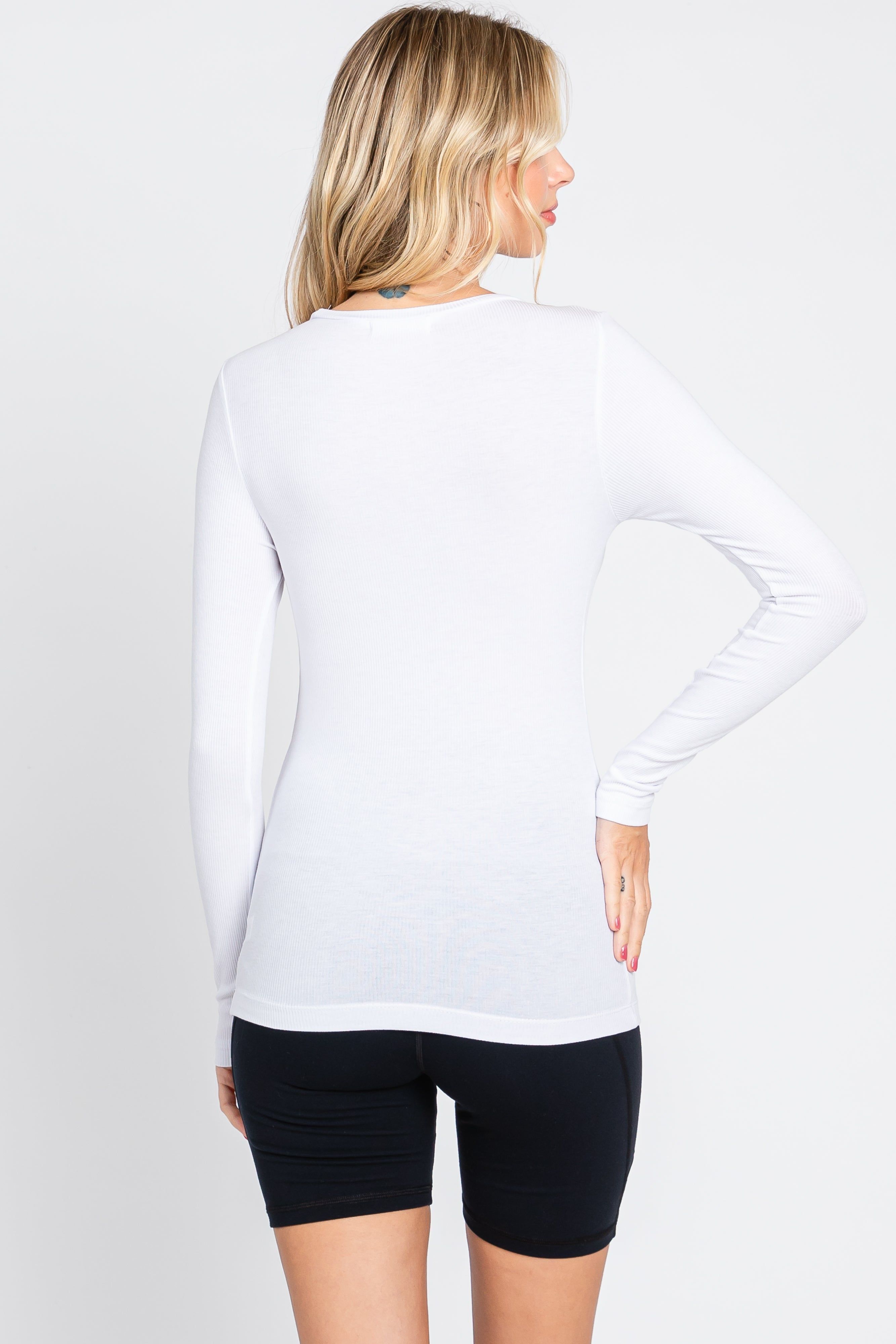 Ivory Ribbed Long Sleeve Top sold by Pinkblush product image thumbnail 3