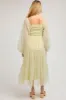 Light Olive Mesh Tiered Long Sleeve Maternity Maxi Dress sold by Pinkblush