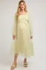 Light Olive Mesh Tiered Long Sleeve Maternity Maxi Dress sold by Pinkblush