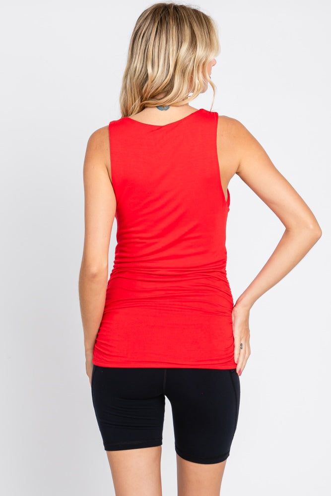 Red Square Neck Ruched Sides Top sold by Pinkblush product image thumbnail 3