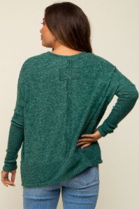 Green Heather Brushed Knit Maternity Top sold by Pinkblush