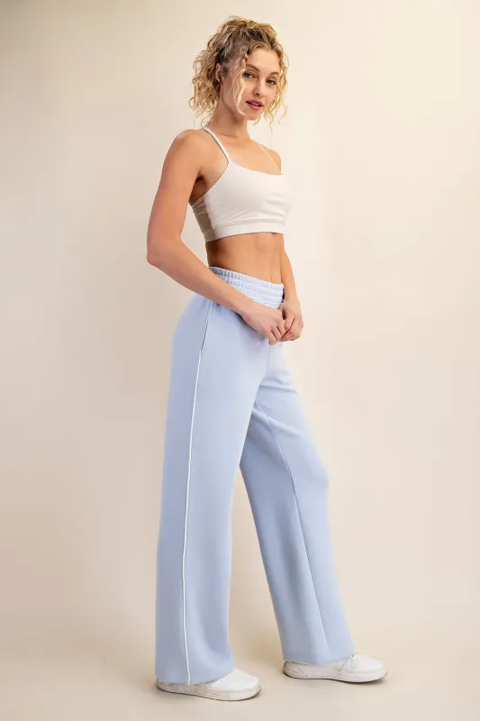 Light Blue Stripe Detail Lounge Pants sold by Pinkblush