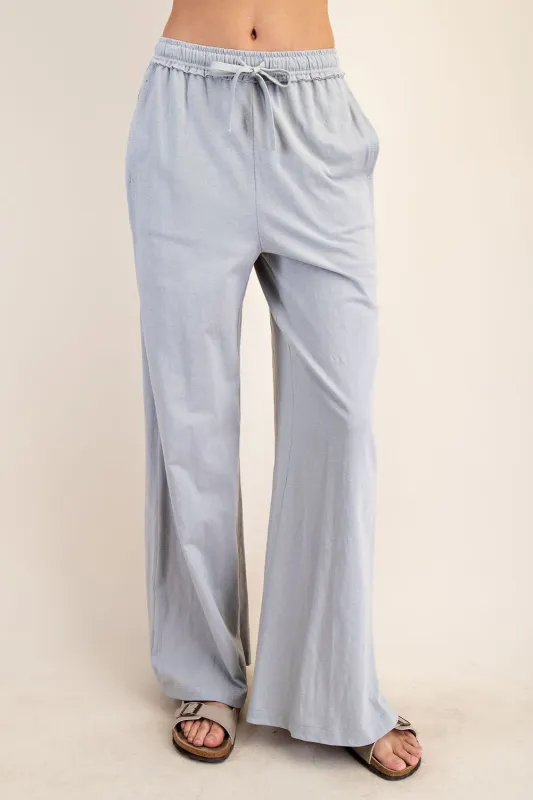 Light Grey Drawstring Wide Leg Lounge Pant sold by Pinkblush