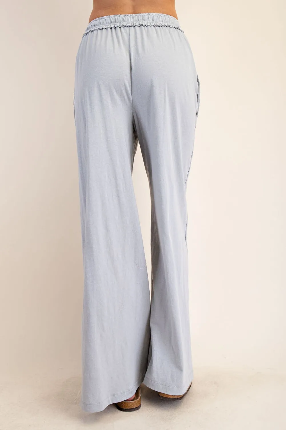 Light Grey Drawstring Wide Leg Lounge Pant sold by Pinkblush product image thumbnail 3