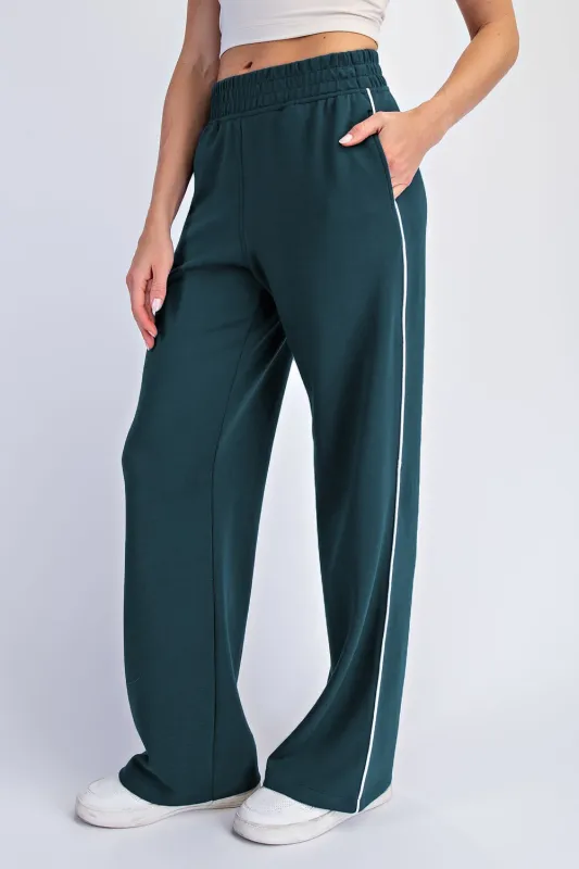 Forest Green Stripe Detail Lounge Pants sold by Pinkblush