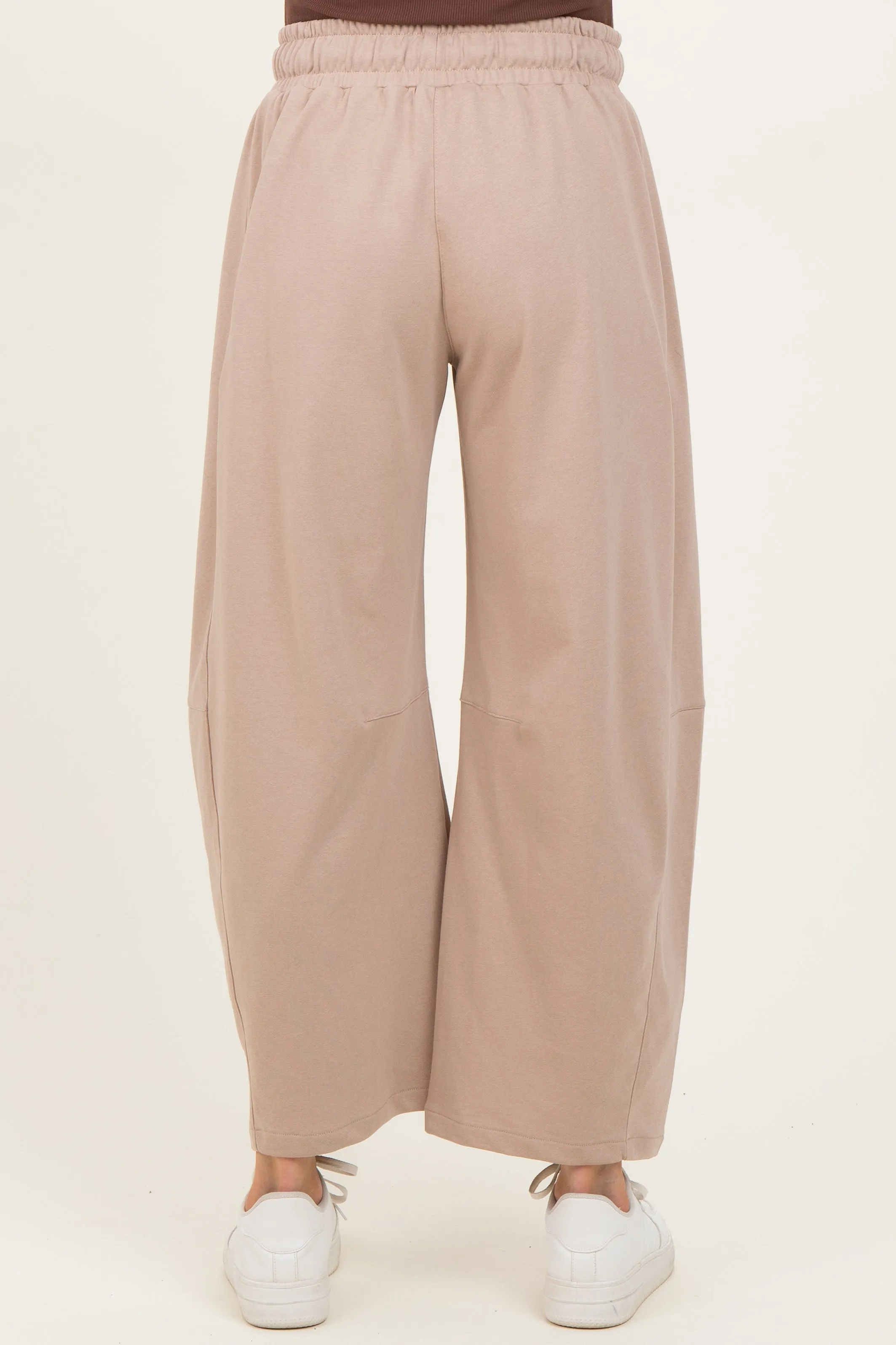 Taupe Barrel Leg Terry Maternity Sweatpants sold by Pinkblush product image thumbnail 5
