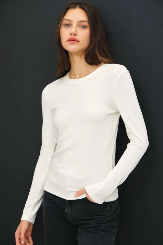 Off White Long Sleeve Top sold by Pinkblush