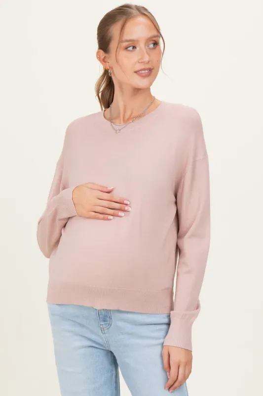 Blush Classic Crew Neck Maternity Sweater sold by Pinkblush