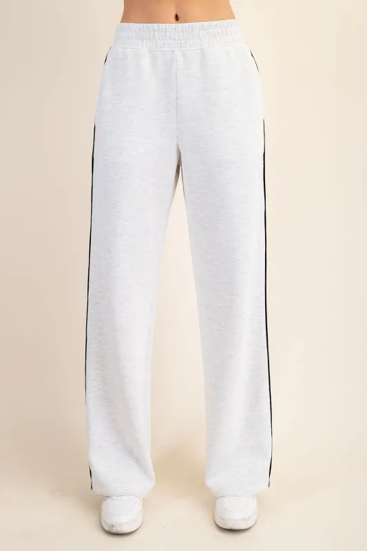 Light Heather Grey Stripe Detail Lounge Pants sold by Pinkblush