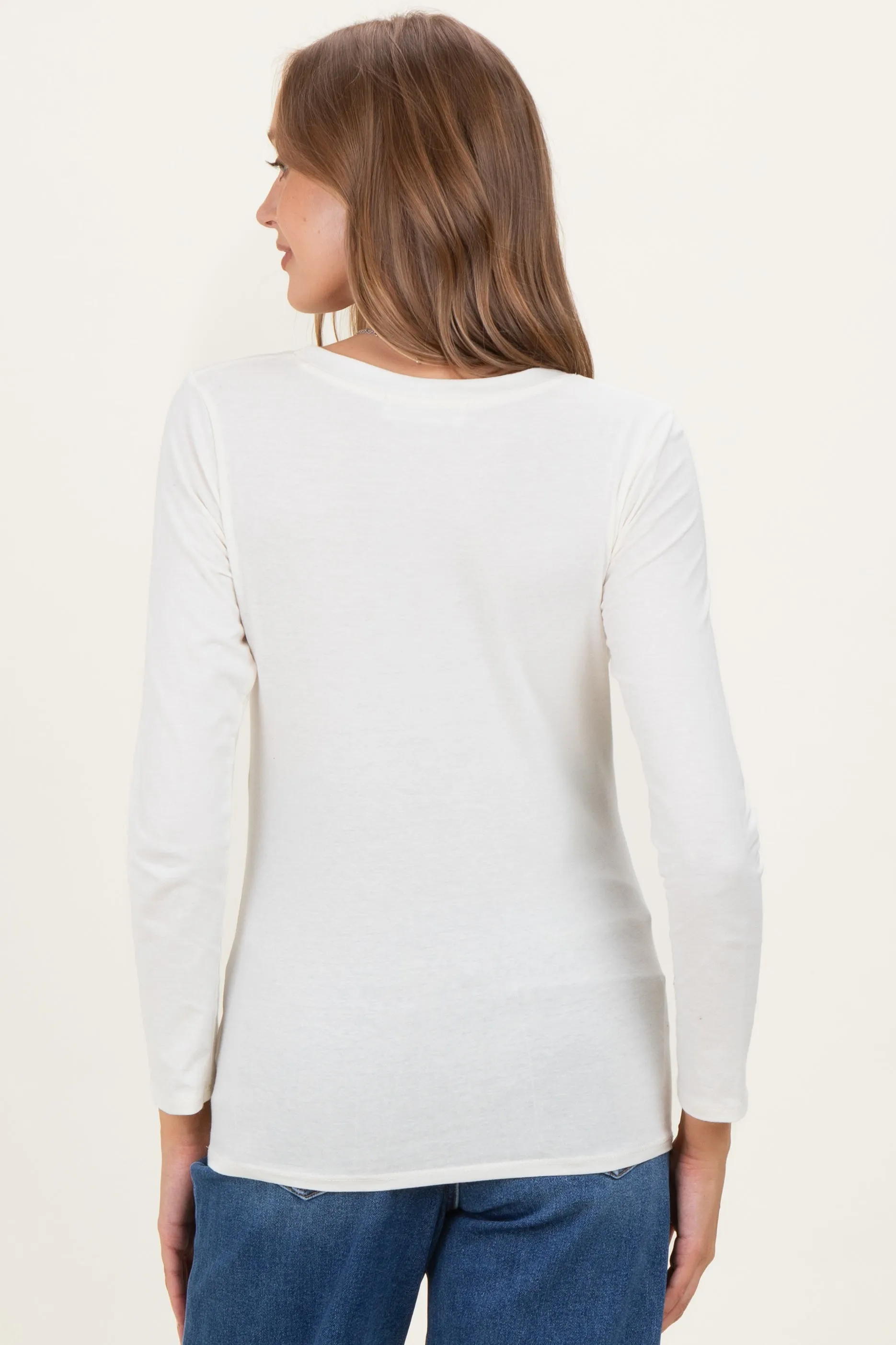 Cream Long Sleeve Maternity Top sold by Pinkblush product image thumbnail 4