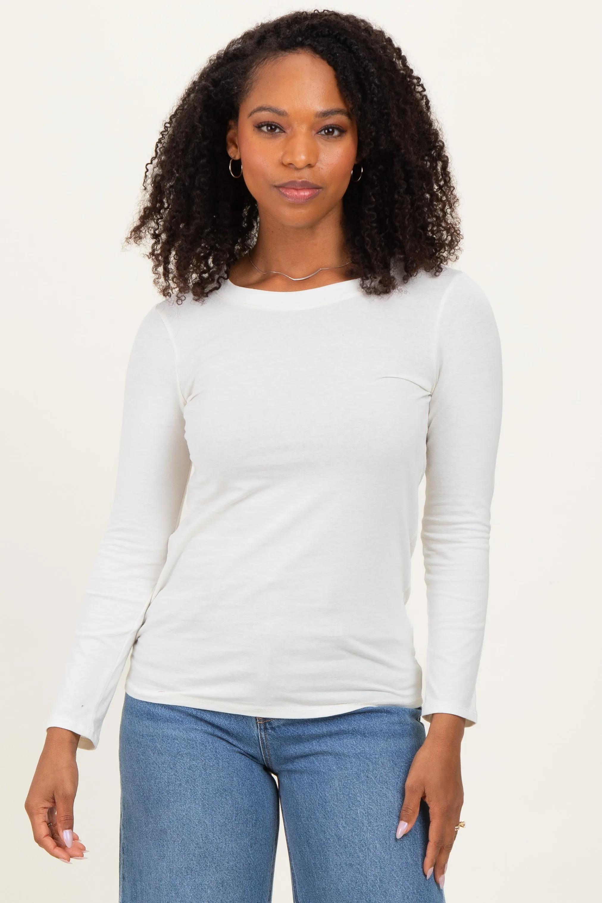 Cream Long Sleeve Maternity Top sold by Pinkblush product image thumbnail 5