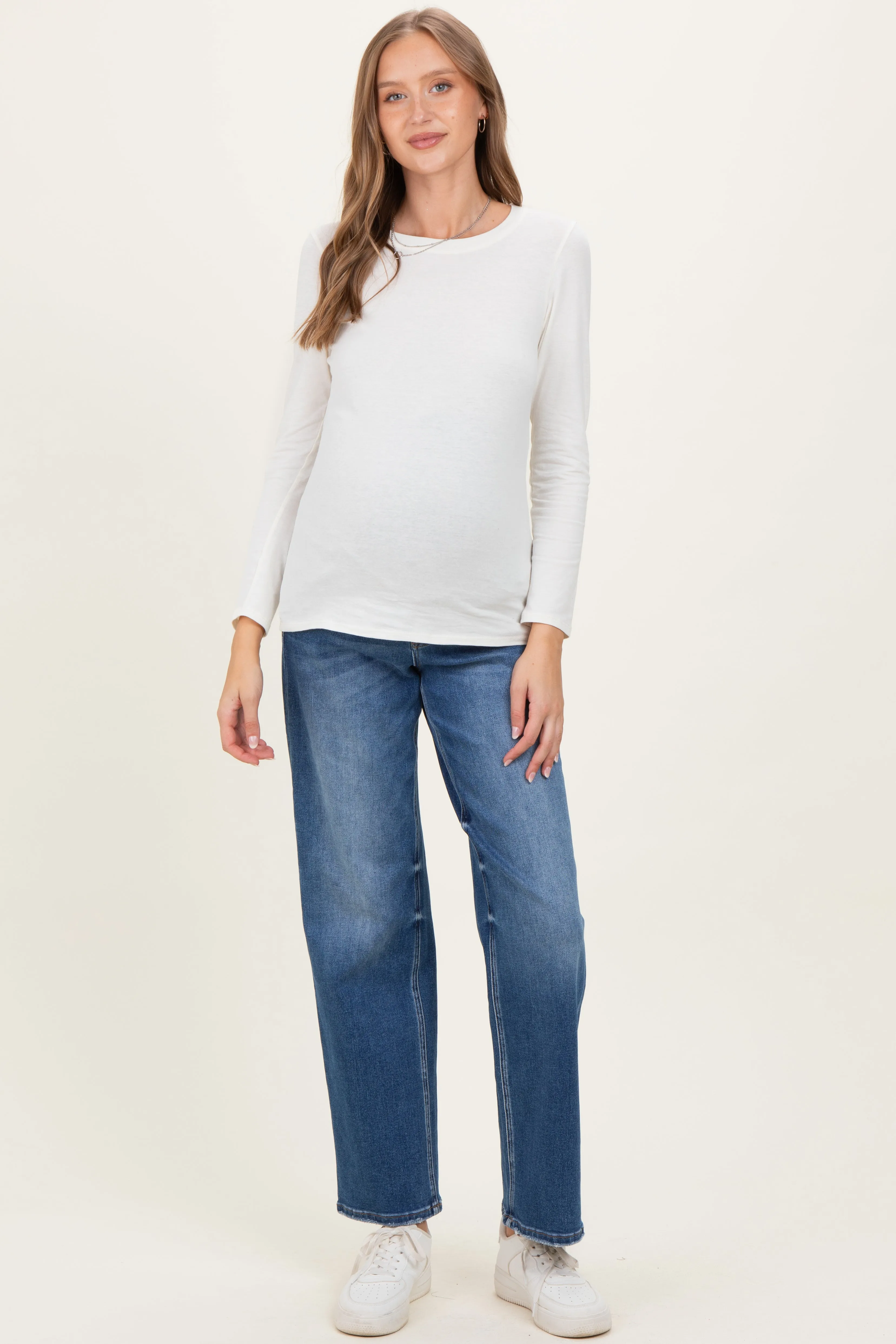 Cream Long Sleeve Maternity Top sold by Pinkblush product image thumbnail 2