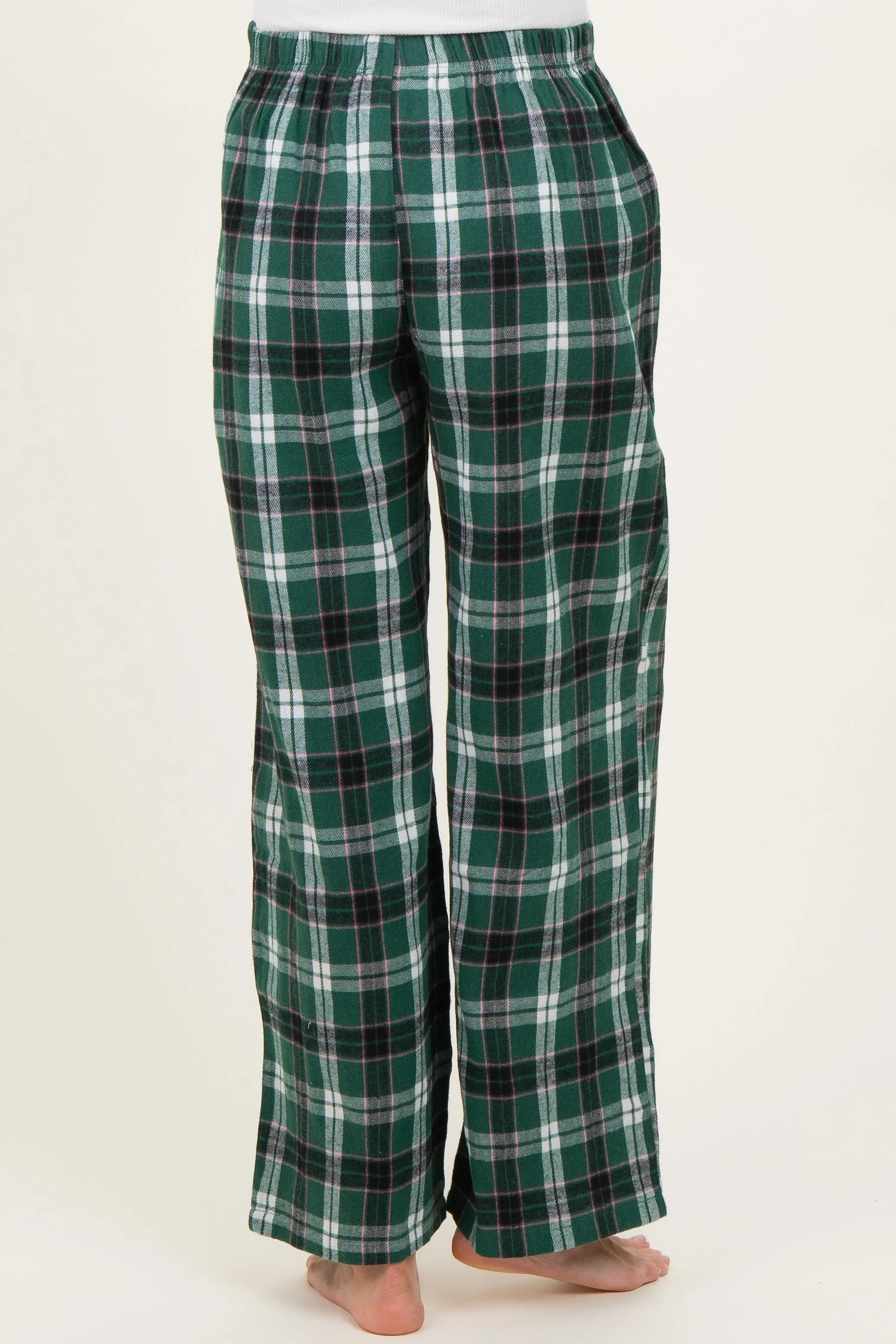 Green Plaid Wide Leg Maternity Lounge Pants sold by Pinkblush product image thumbnail 5