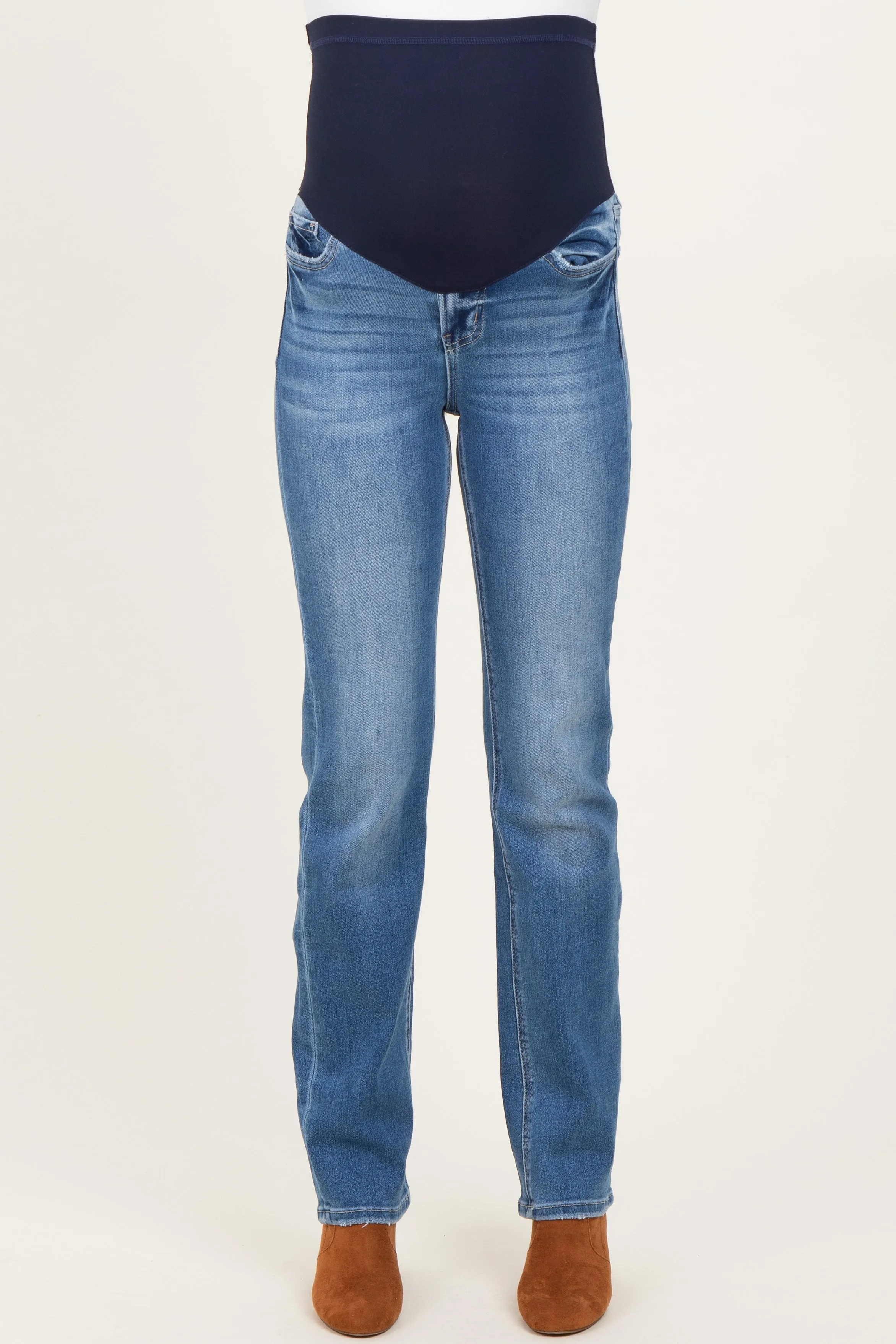 Blue Slim Straight Leg Maternity Jeans sold by Pinkblush product image thumbnail 3