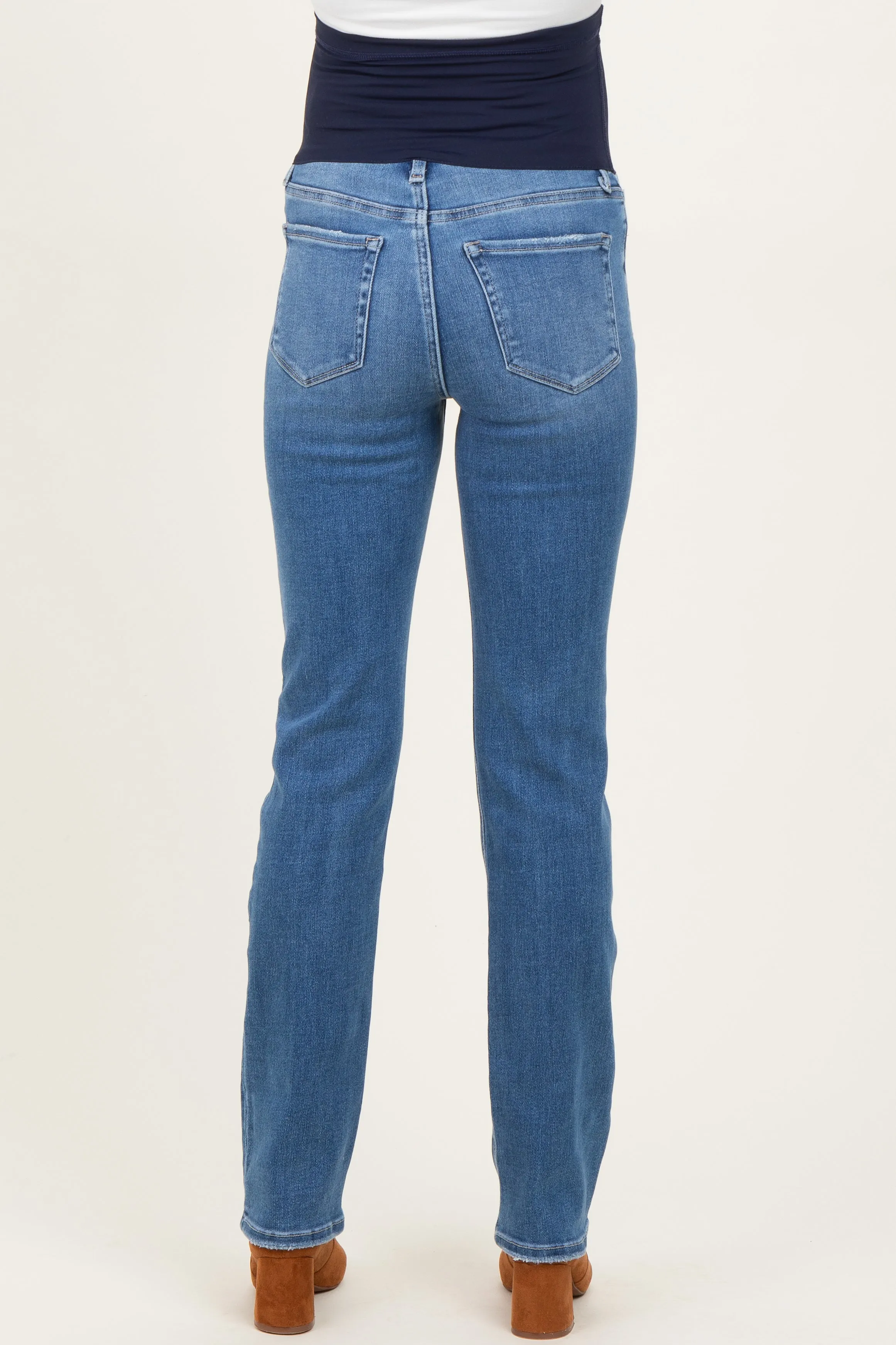 Blue Slim Straight Leg Maternity Jeans sold by Pinkblush product image thumbnail 5