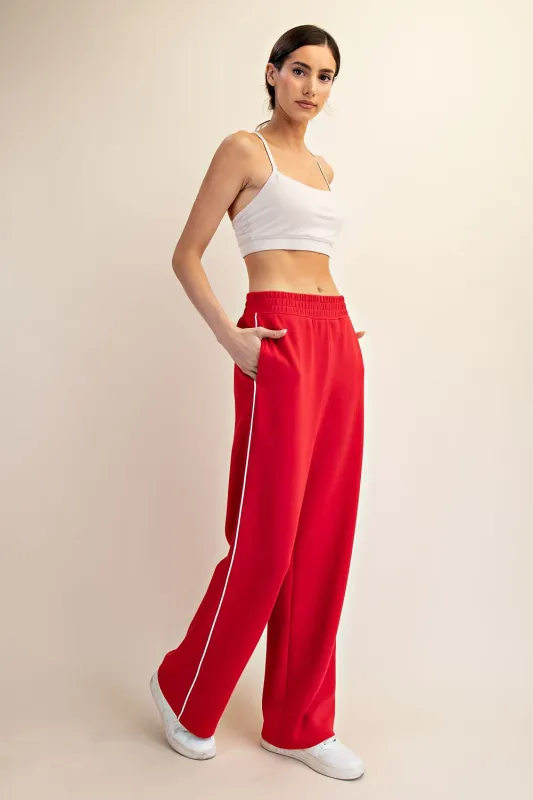 Red Stripe Detail Lounge Pants sold by Pinkblush