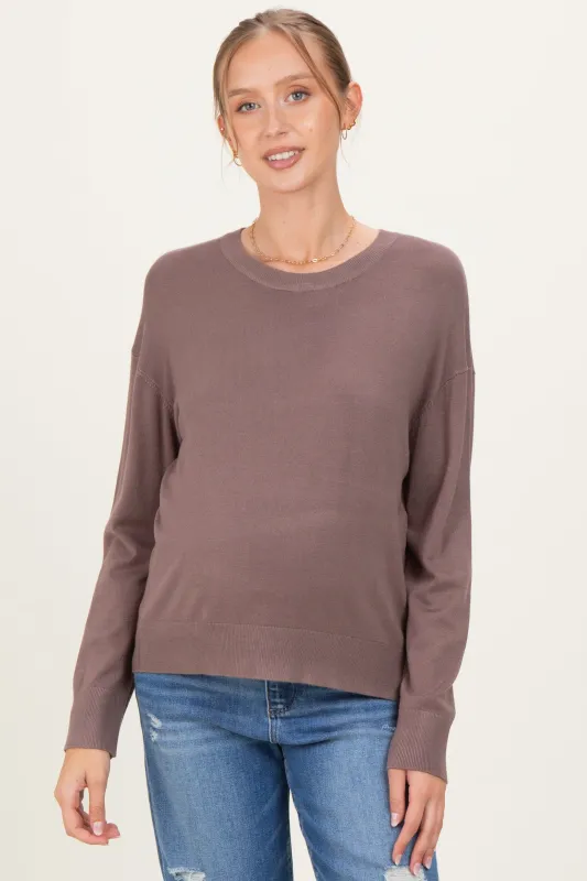 Cocoa Classic Crew Neck Maternity Sweater sold by Pinkblush