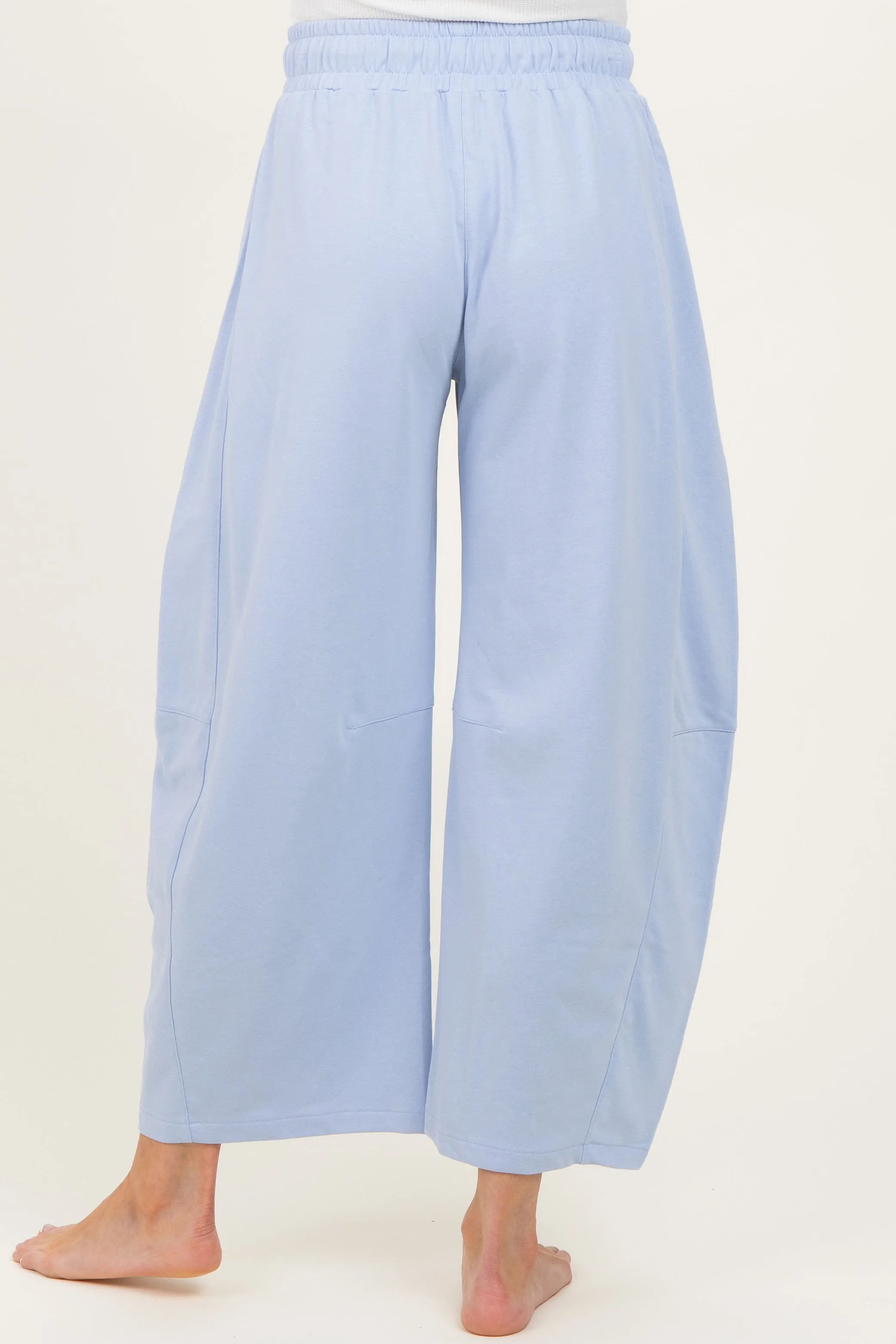 Light Blue Barrel Leg Terry Maternity Sweatpants sold by Pinkblush product image thumbnail 4