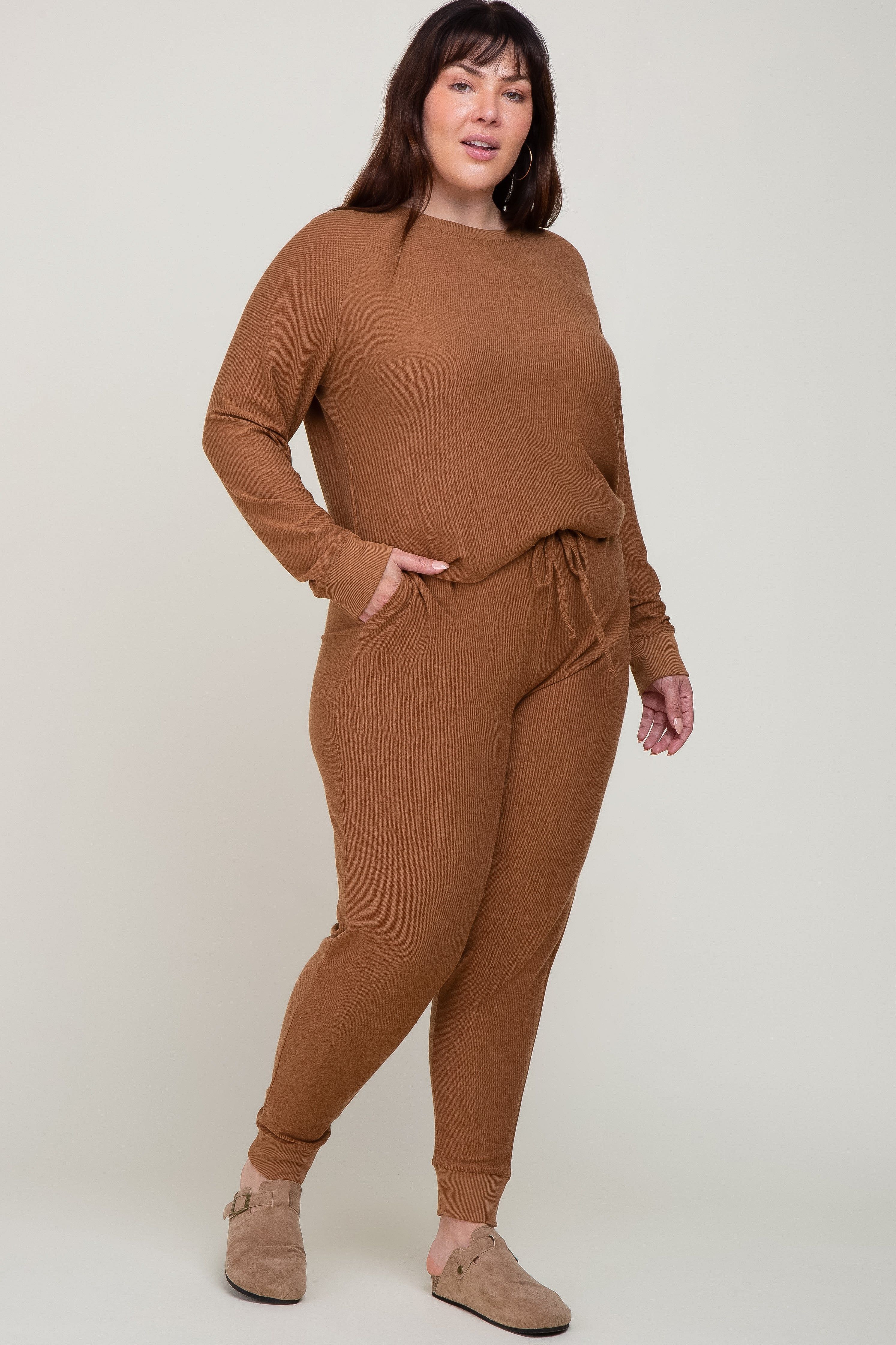 Camel Soft Knit Long Sleeve Plus Set sold by Pinkblush product image thumbnail 4