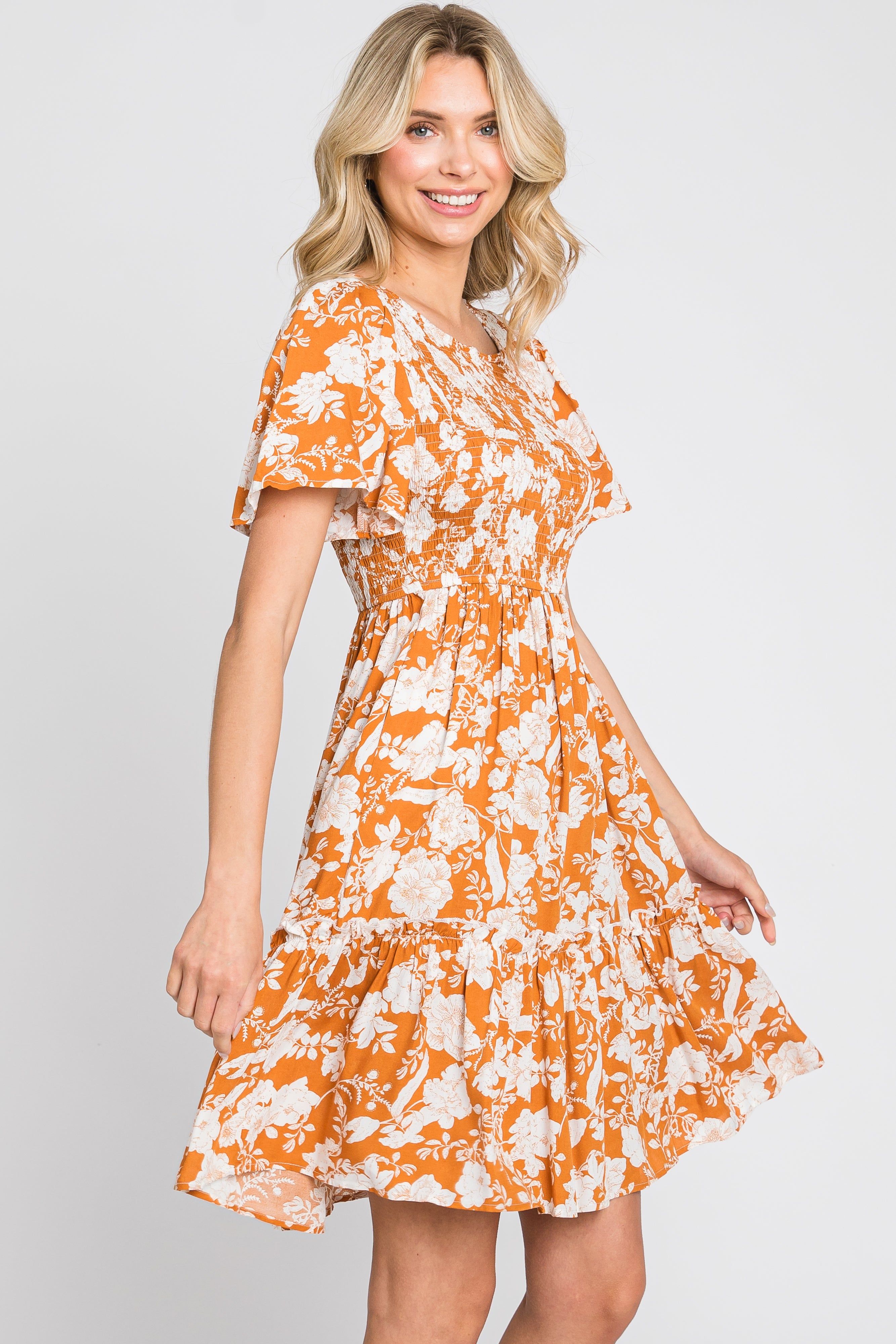 Floral Smocked Gathered Tier Dress sold by Pinkblush product image thumbnail 3