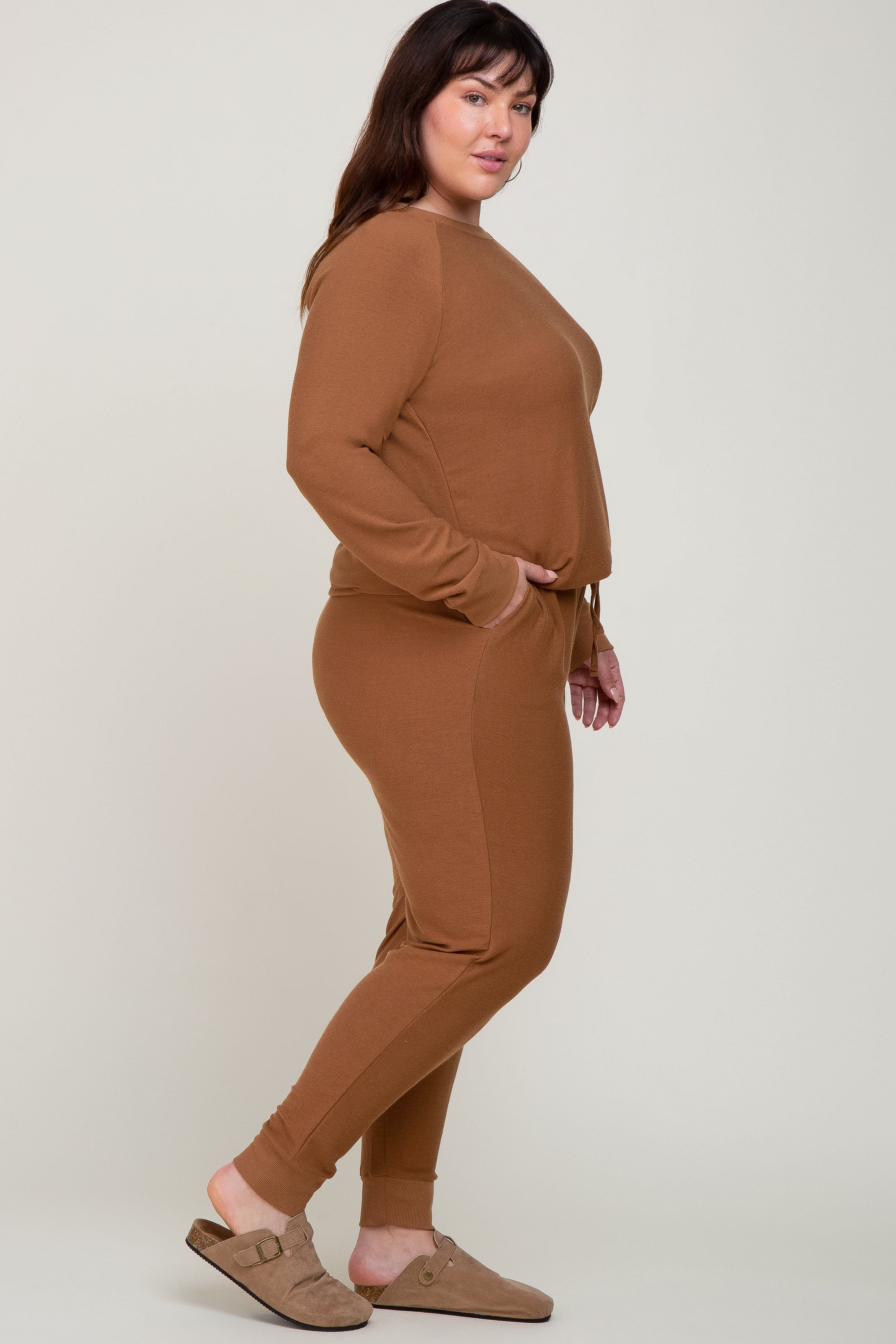 Camel Soft Knit Long Sleeve Plus Set sold by Pinkblush product image thumbnail 2