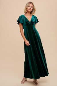 Emerald Green Velvet Maxi Dress sold by Pinkblush