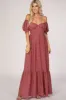Pink Floral Puff Sleeve Maxi Dress sold by Pinkblush