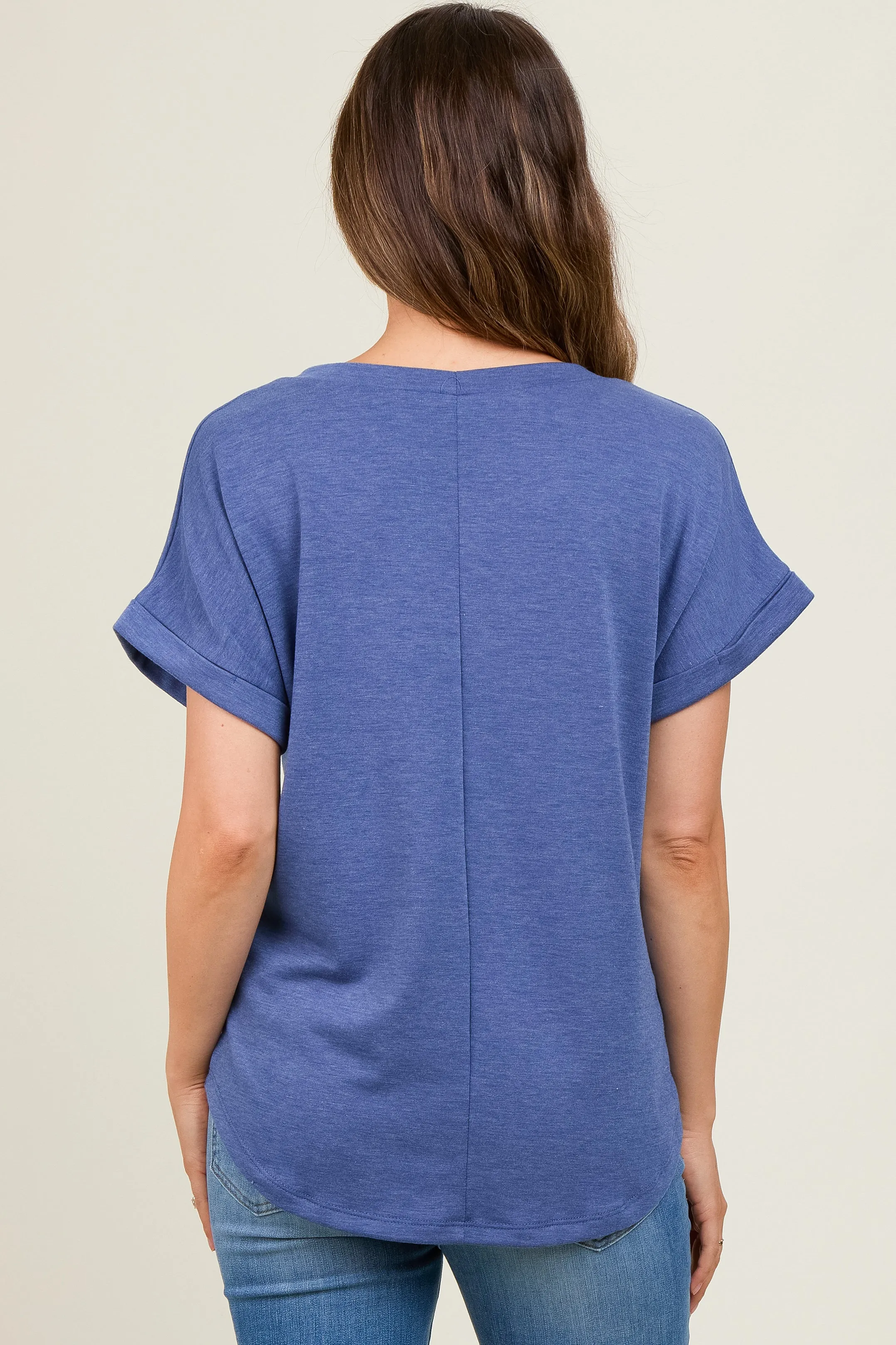 Blue Short Sleeve Terry Maternity Top sold by Pinkblush product image thumbnail 3