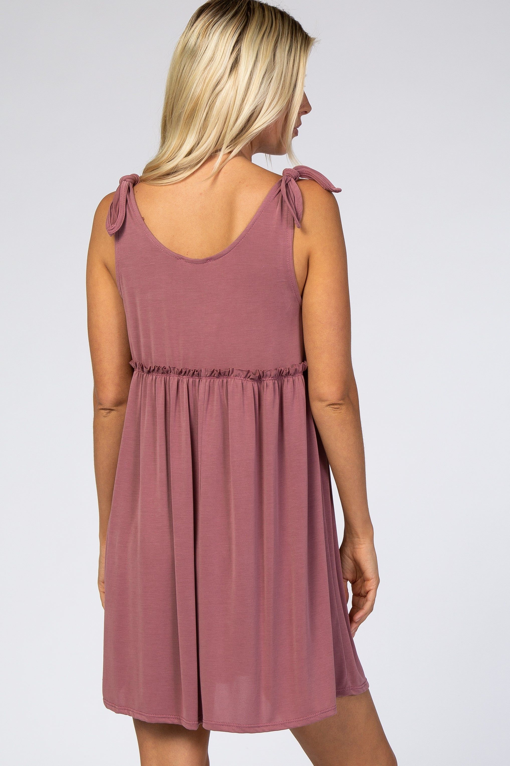 Mauve Knot Tie Strap Dress sold by Pinkblush product image thumbnail 3