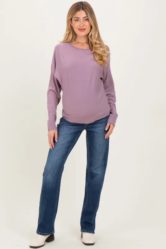 Navy Blue Dark Wash Straight Leg Maternity Jean sold by Pinkblush