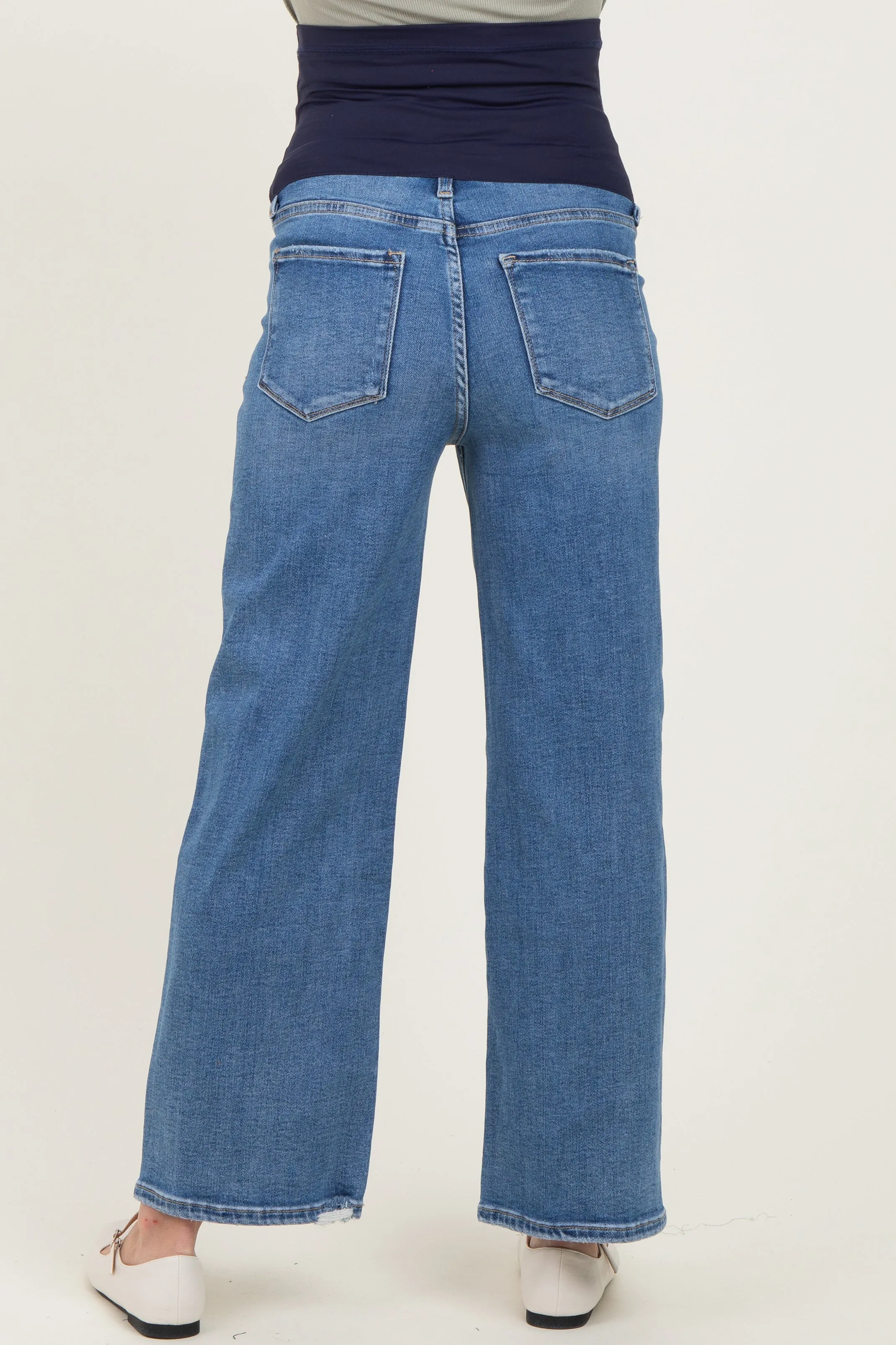 Blue Ankle Wide Leg Maternity Jeans sold by Pinkblush product image thumbnail 5