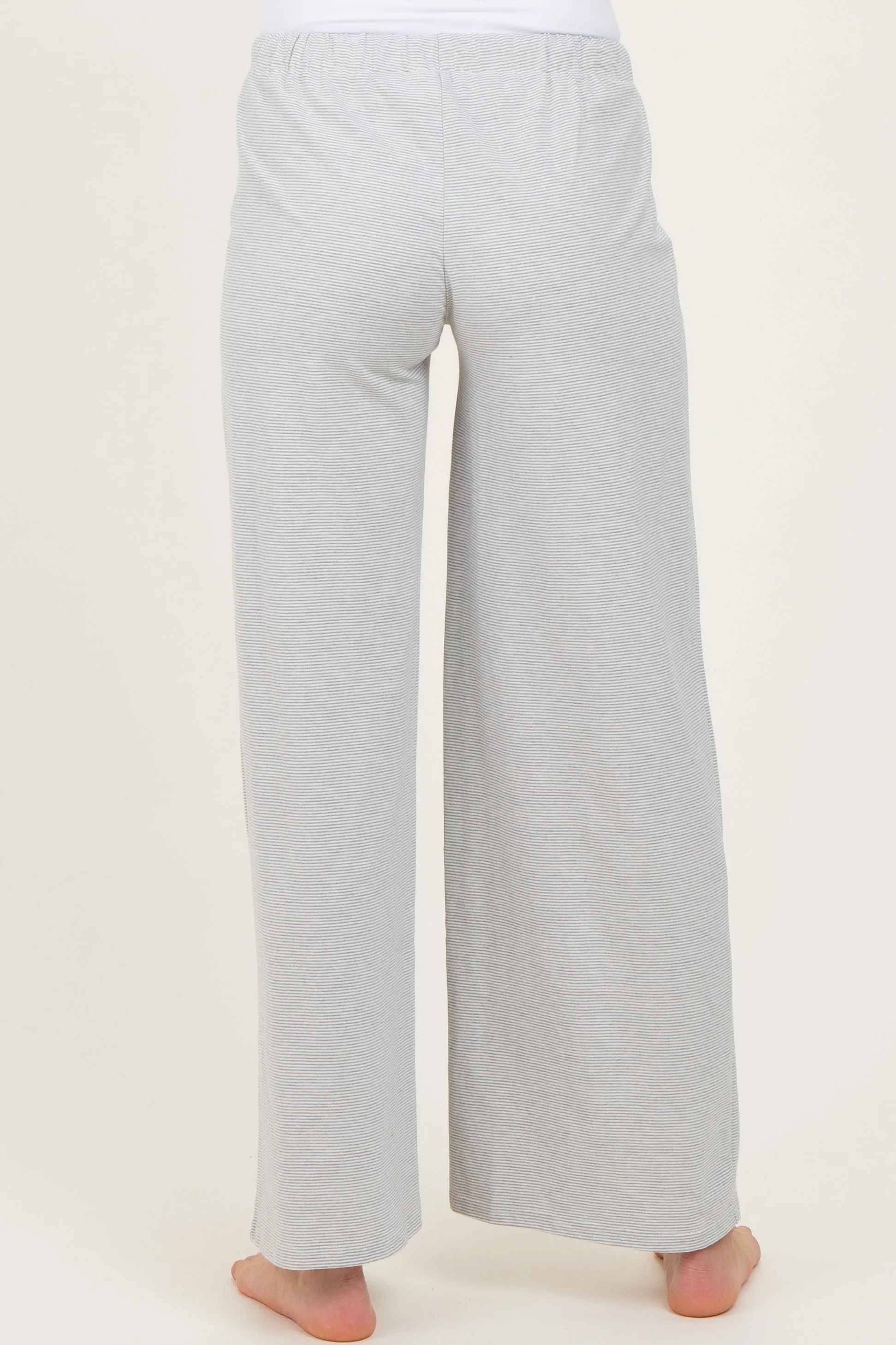 Heather Grey Striped Front Tie Maternity Lounge Pants sold by Pinkblush product image thumbnail 4