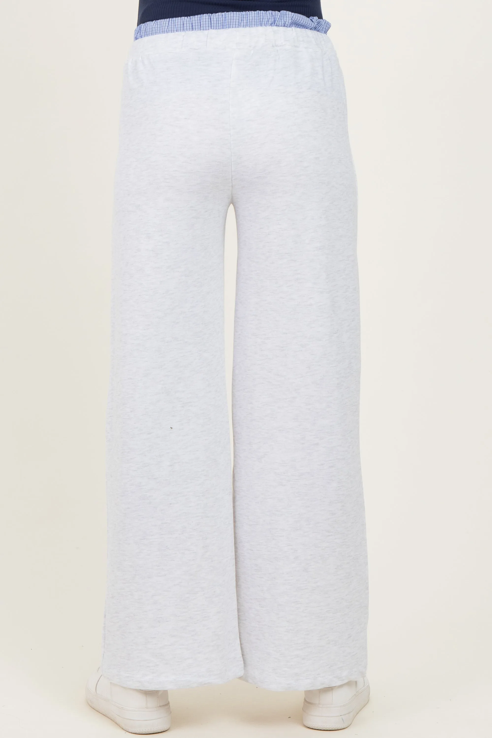 Heather Grey Contrast Waistband Maternity Lounge Pants sold by Pinkblush product image thumbnail 5
