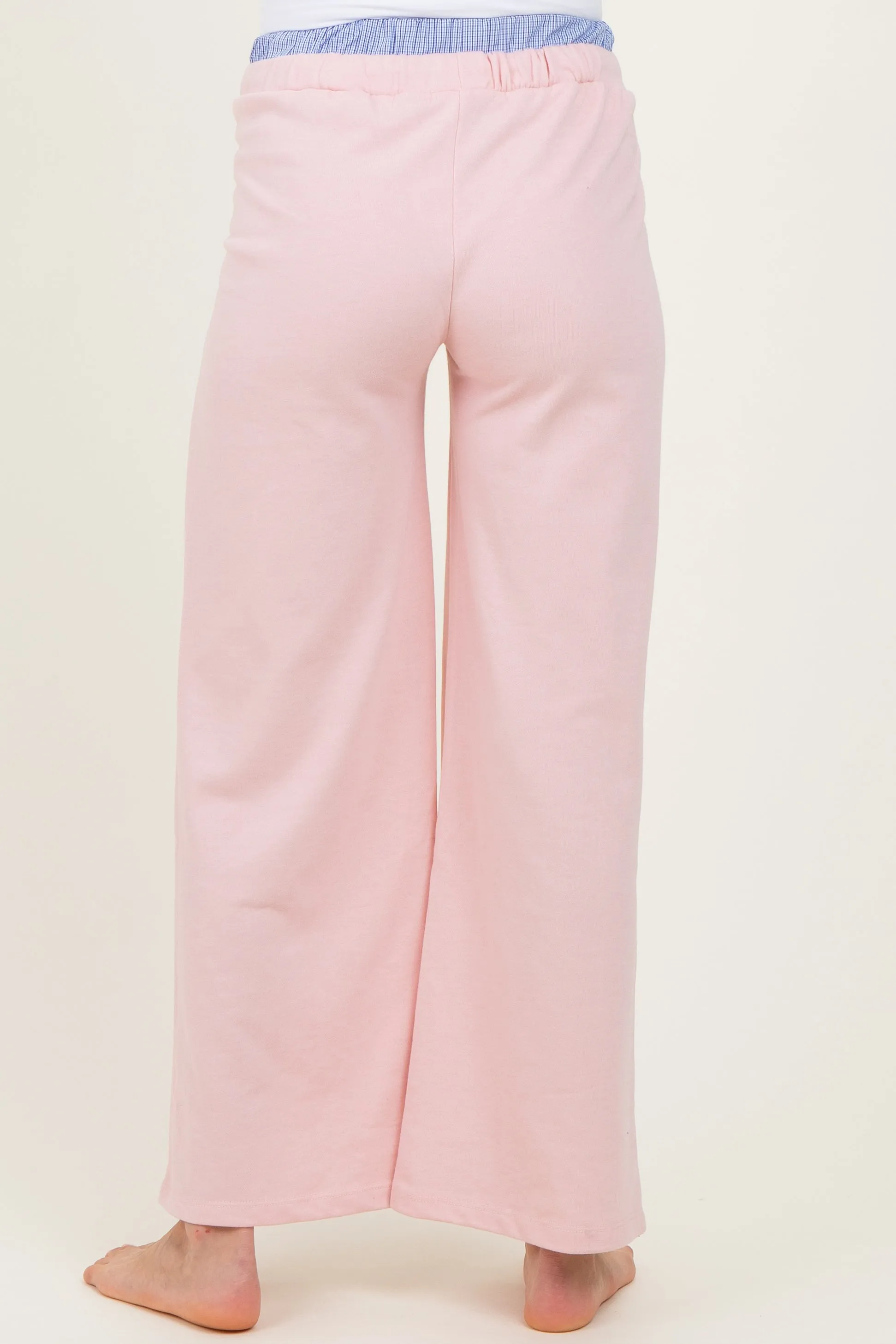 Light Pink Contrast Waistband Maternity Lounge Pants sold by Pinkblush product image thumbnail 4