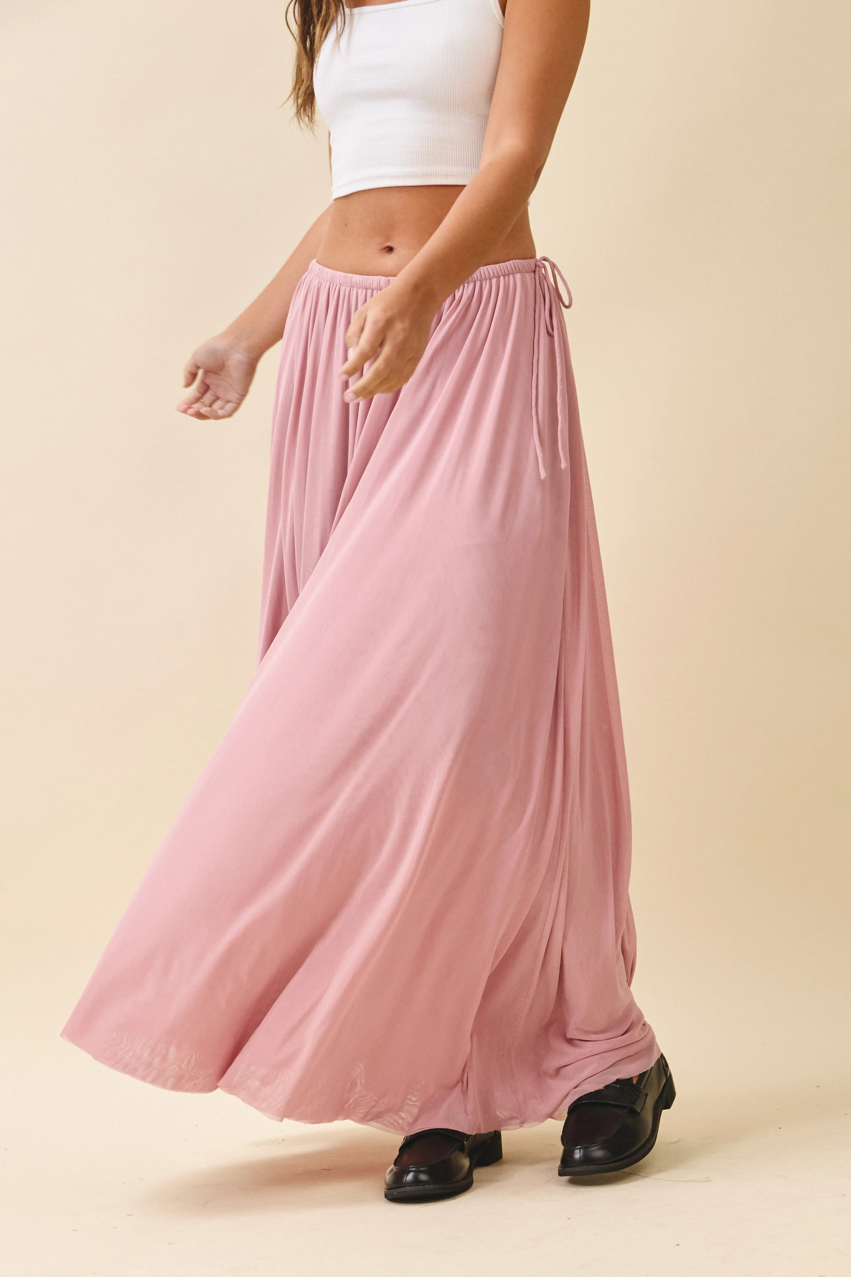 Pink Mesh Maxi Skirt sold by Pinkblush product image thumbnail 4