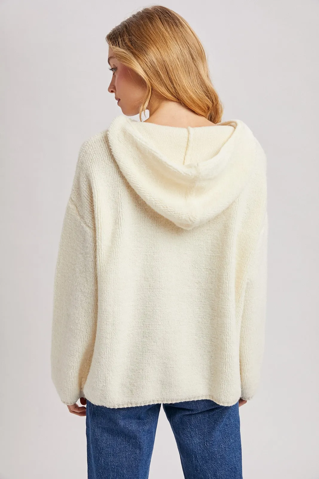 Cream Half Zip Hoodie Sweater sold by Pinkblush product image thumbnail 4