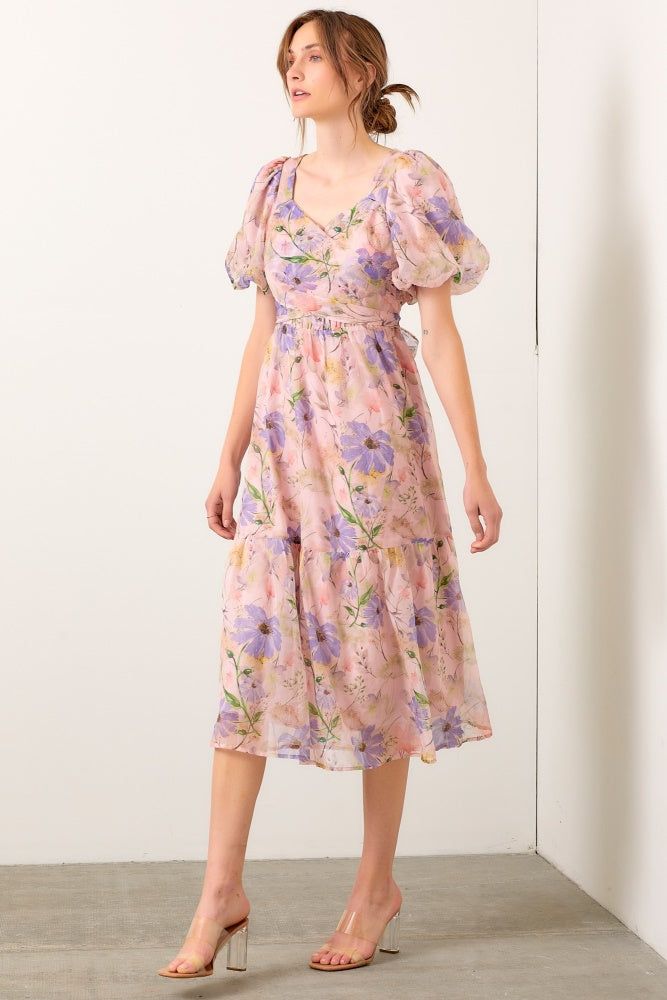 Blush Printed Organza Wrap Bodice Dress sold by Pinkblush product image thumbnail 2