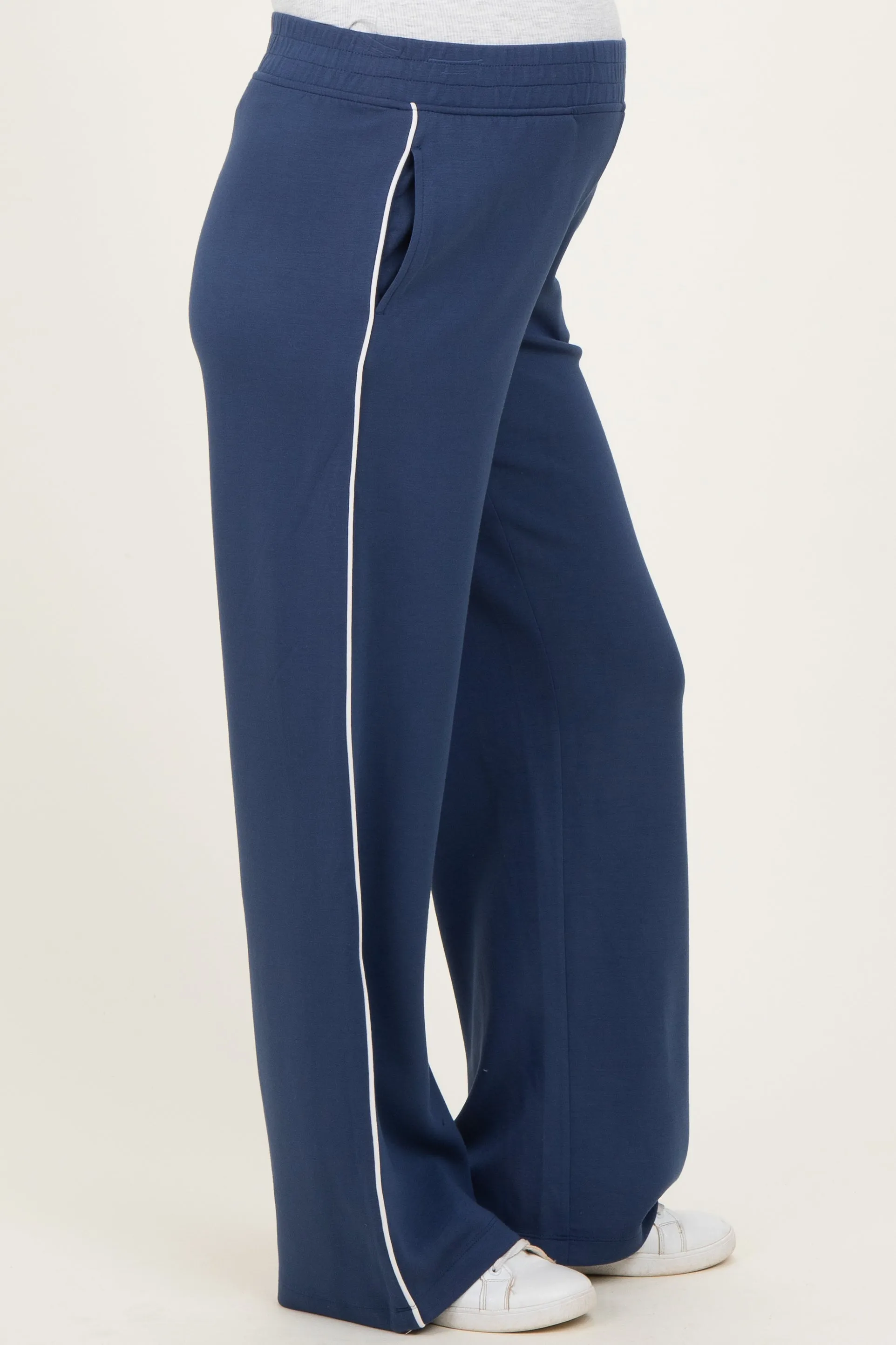 Navy Stripe Detail Maternity Lounge Pants sold by Pinkblush product image thumbnail 2