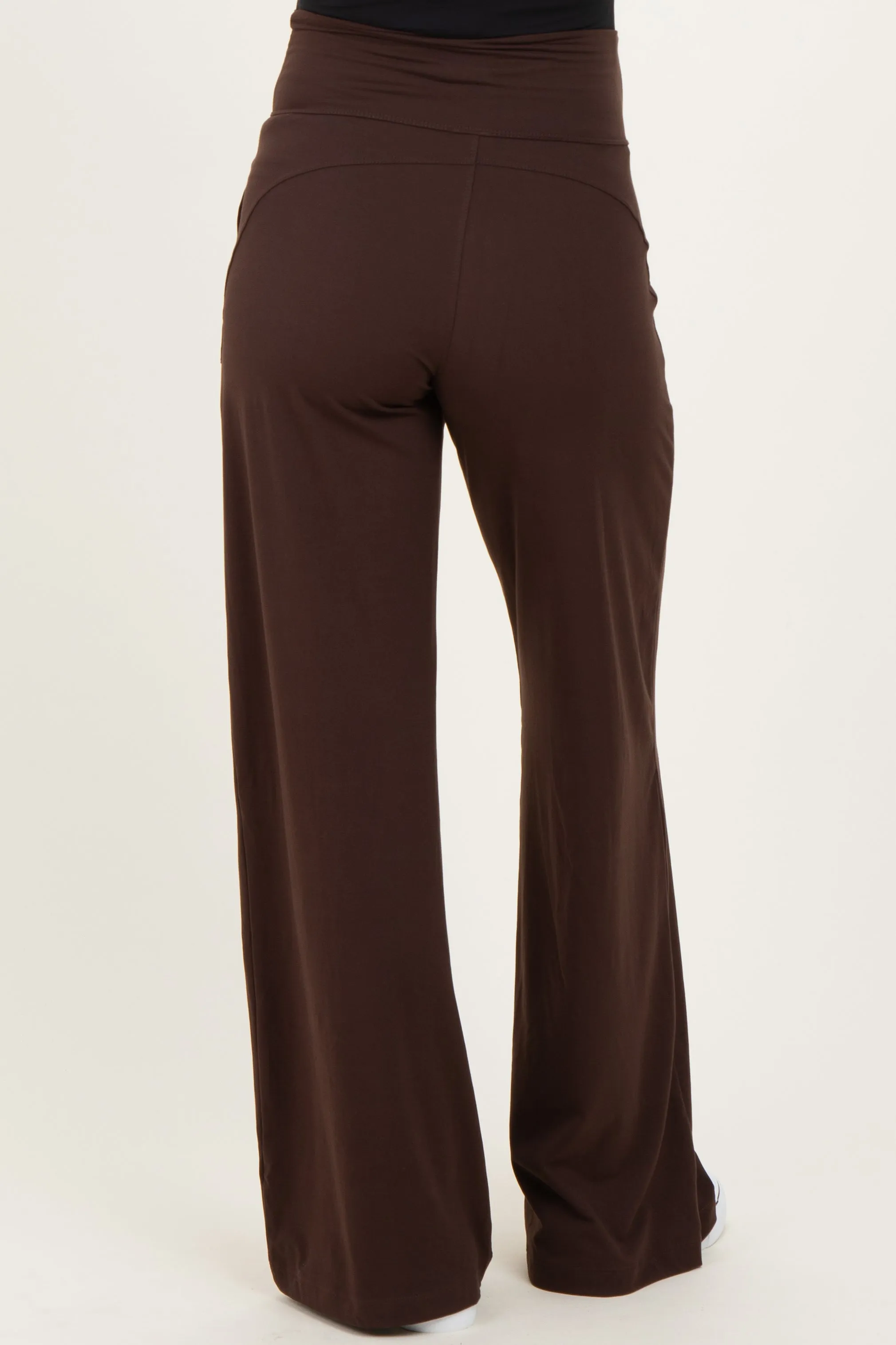 Espresso Crossover Waist Active Wide Leg Maternity Pant sold by Pinkblush product image thumbnail 5