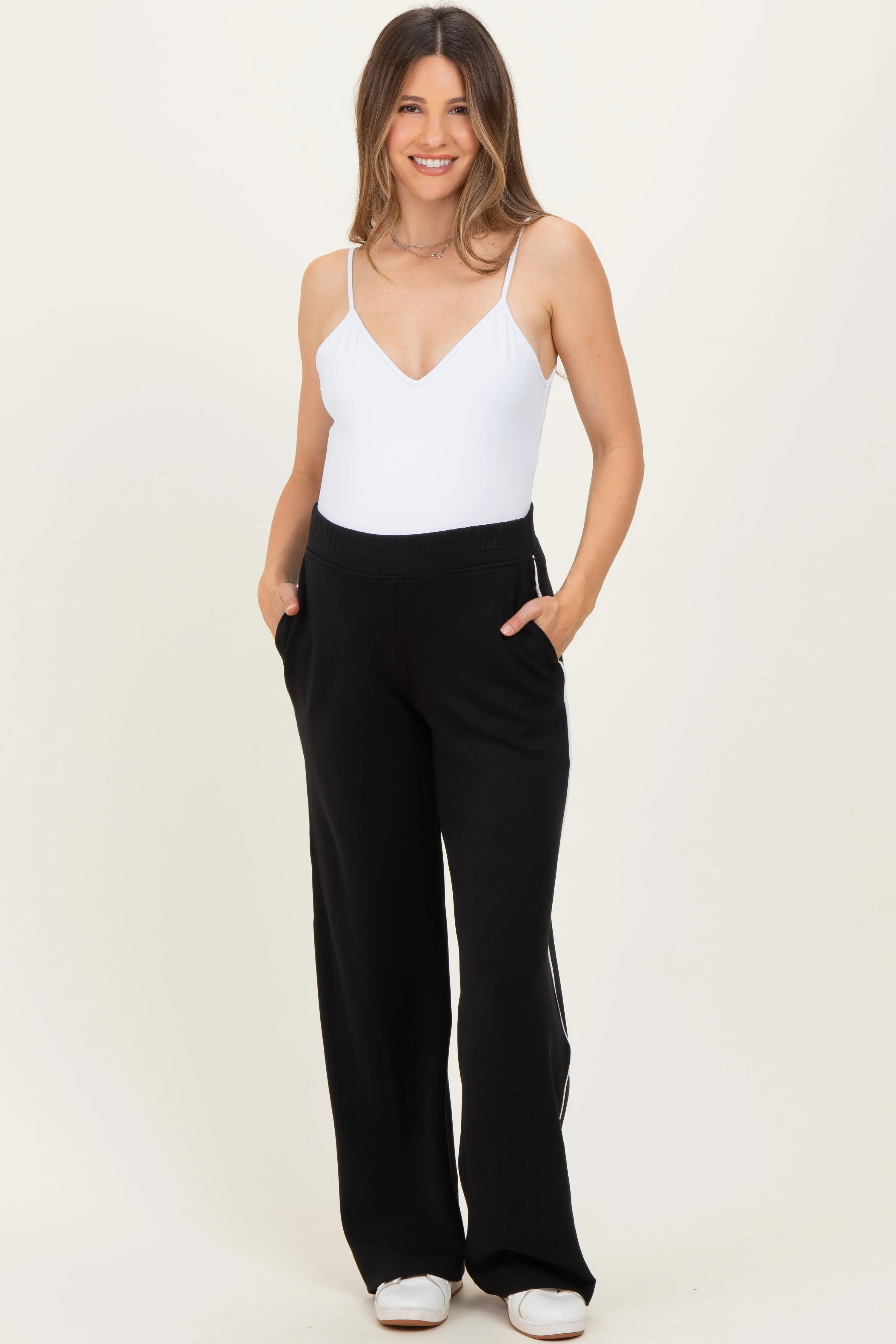 Black Stripe Detail Maternity Lounge Pants sold by Pinkblush product image thumbnail 3