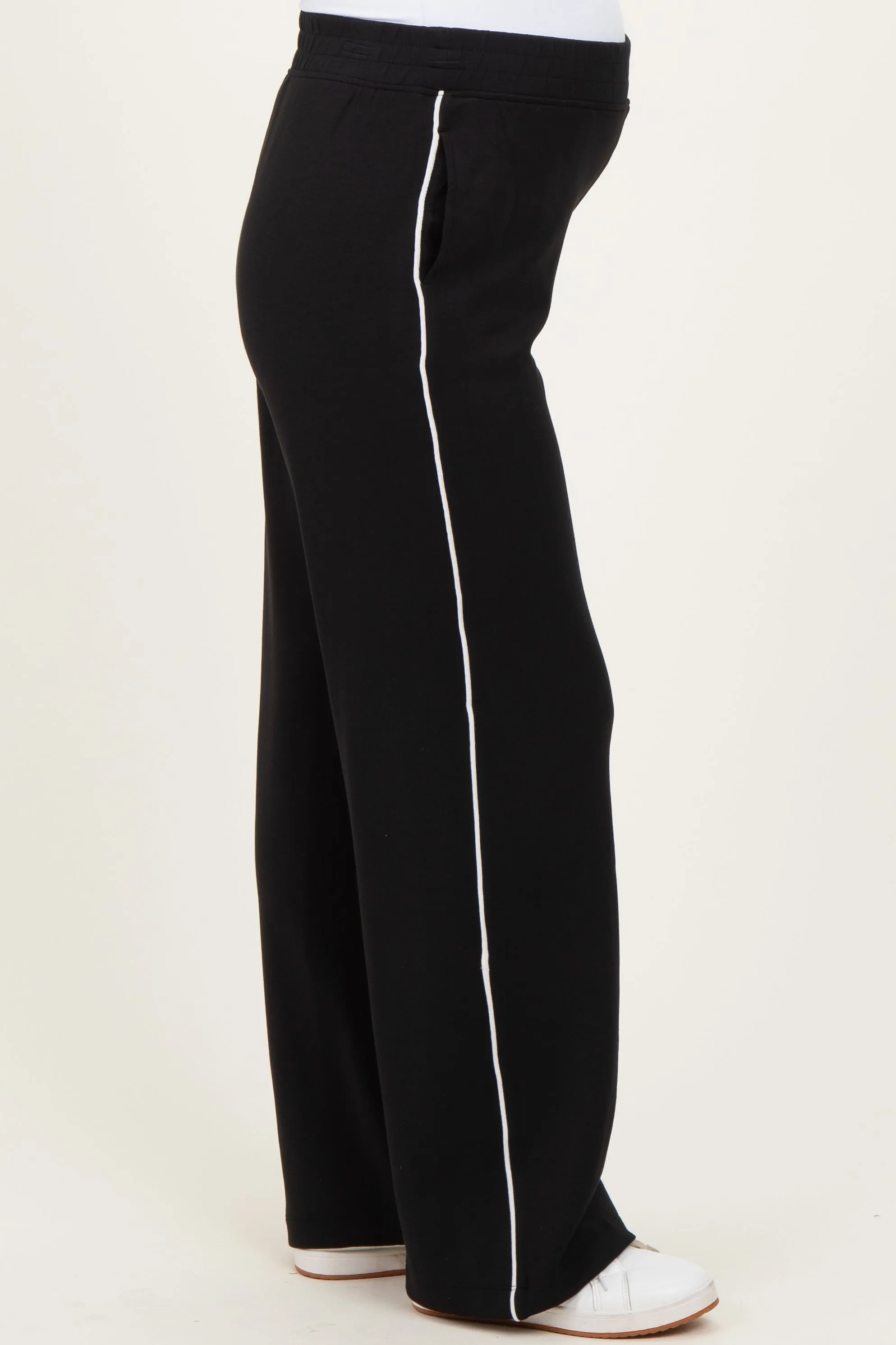 Black Stripe Detail Maternity Lounge Pants sold by Pinkblush product image thumbnail 2