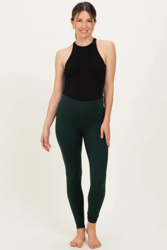 Forest Green Solid Basic Maternity Leggings sold by Pinkblush