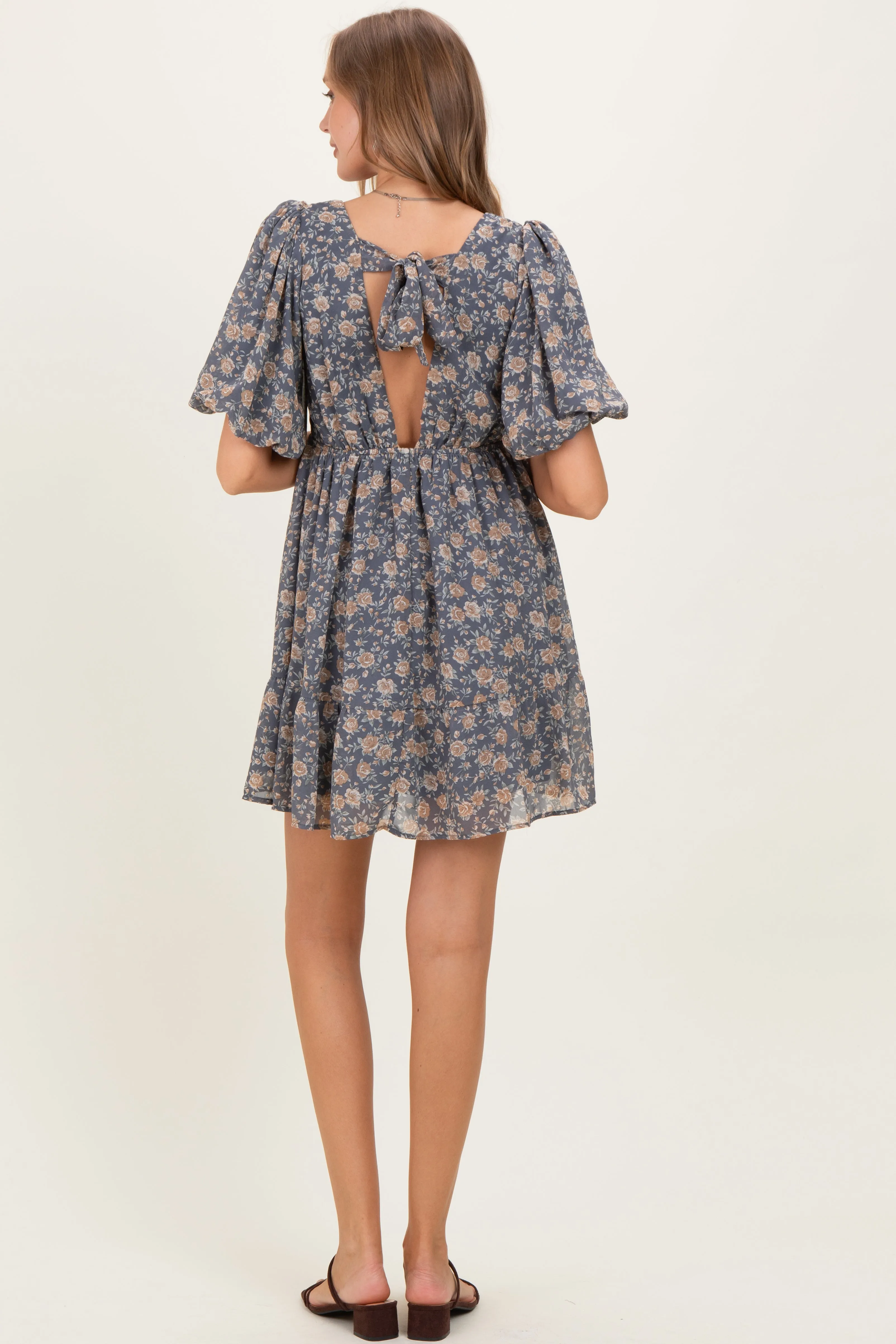 Jade Floral V-Neck Maternity Mini Dress sold by Pinkblush product image thumbnail 4