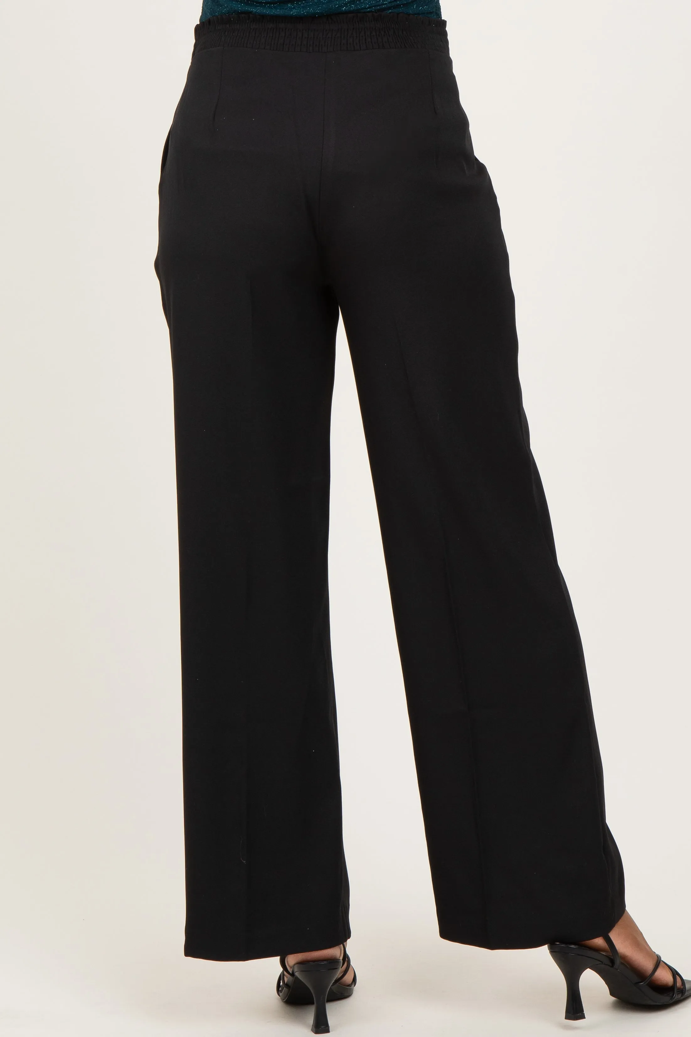 Black Wide Leg Maternity Trousers sold by Pinkblush product image thumbnail 5