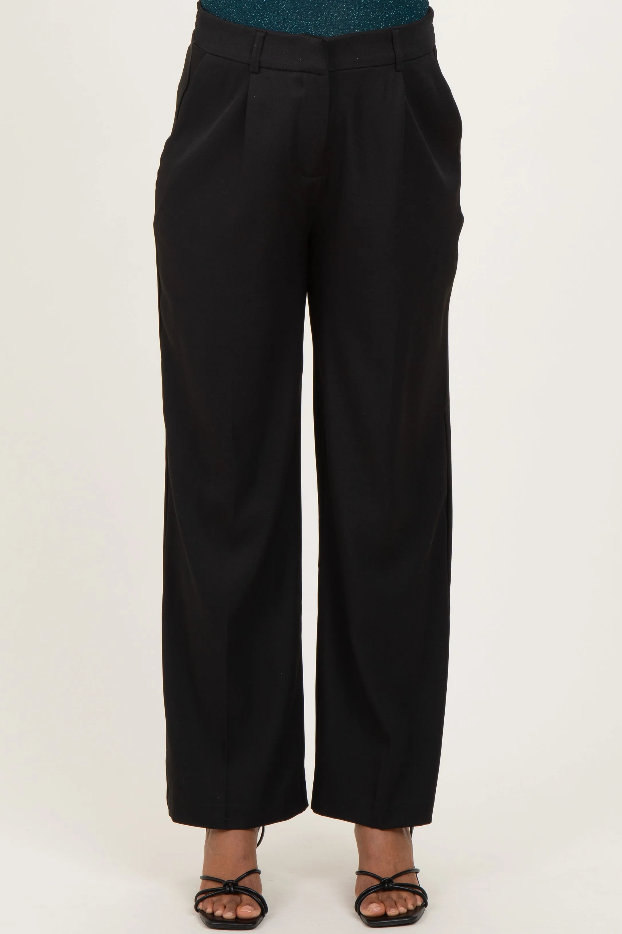Black Wide Leg Maternity Trousers sold by Pinkblush product image thumbnail 3