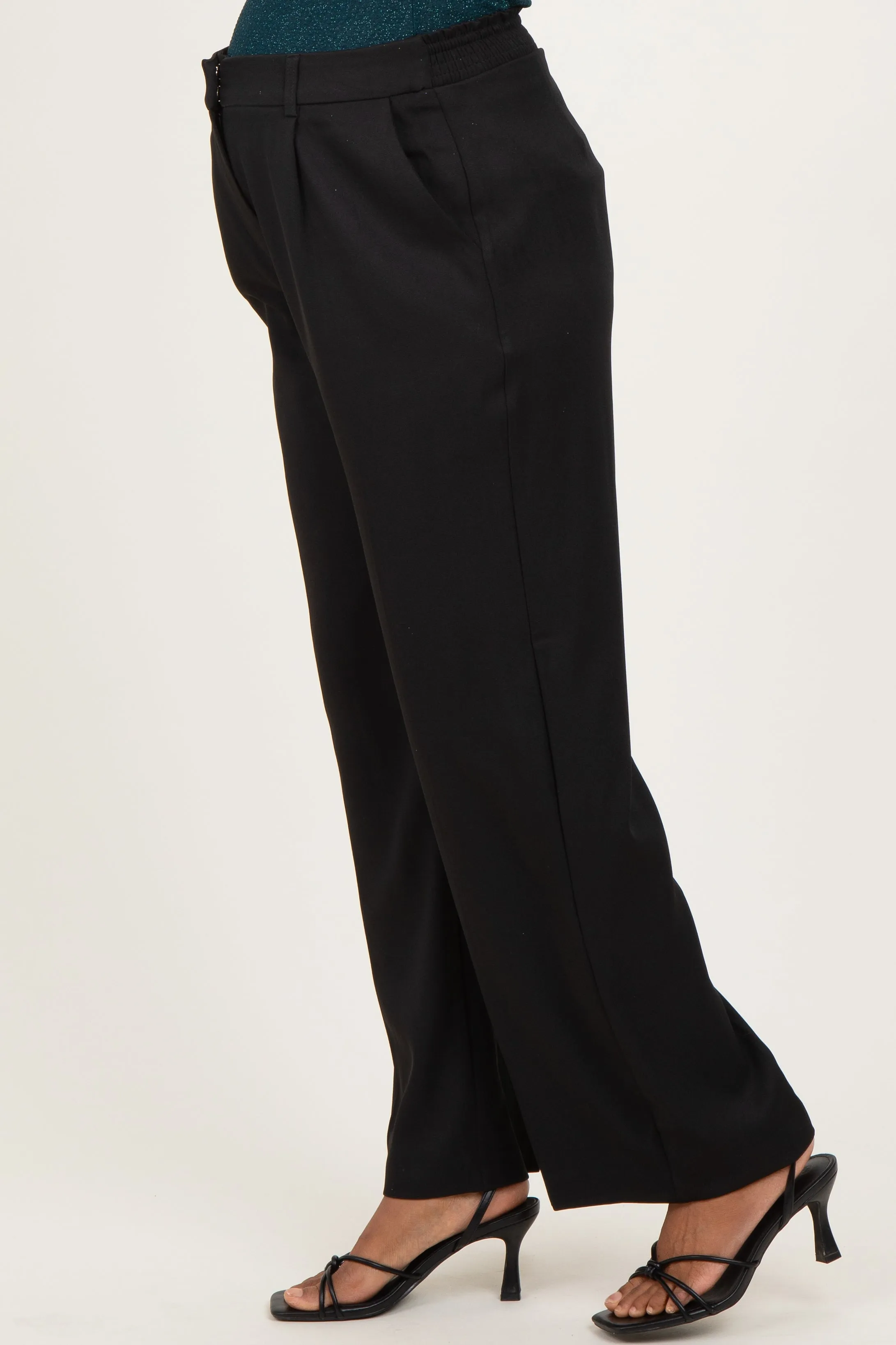 Black Wide Leg Maternity Trousers sold by Pinkblush product image thumbnail 4